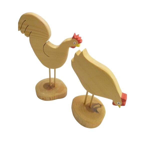 Vintage wood rooster Handmade rooster Easter decor Wooden rooster figurine - Picture 3 of 5